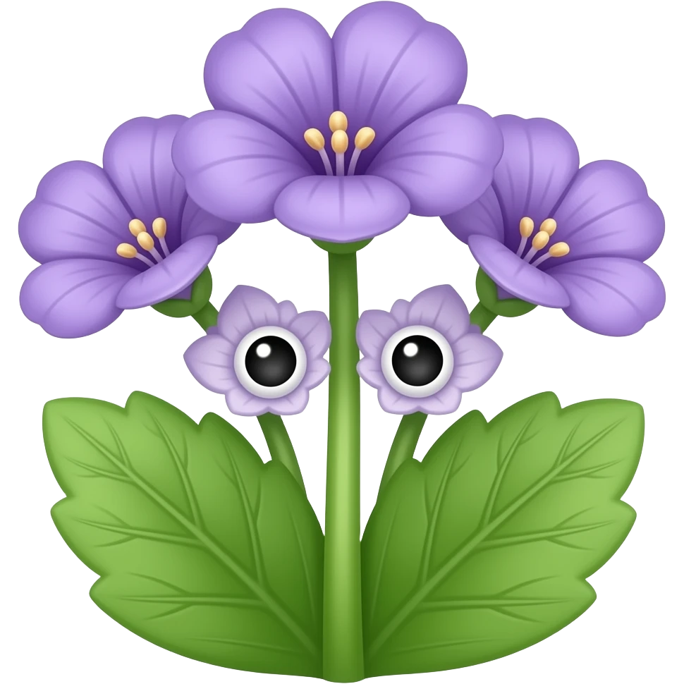 Chardon-Marie (fleur violette) avec des yeux mignons emoji