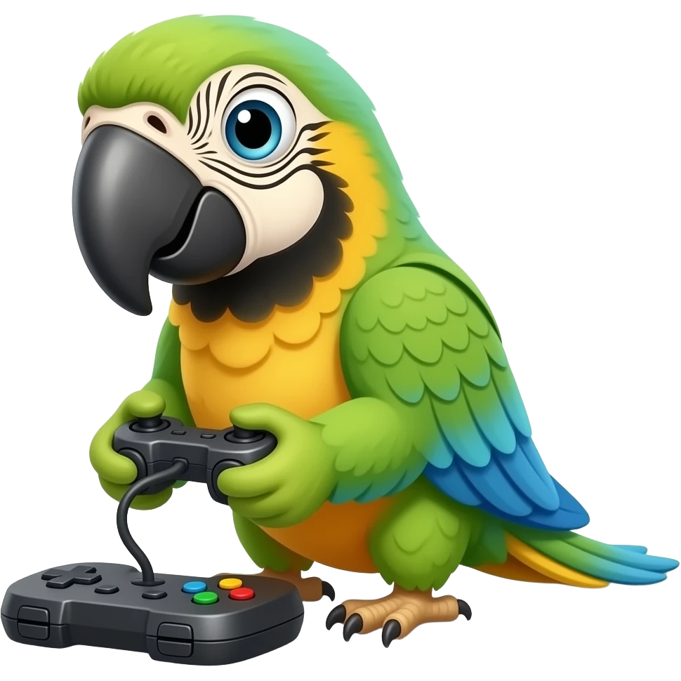 Parrot and the parrot is gaming emoji