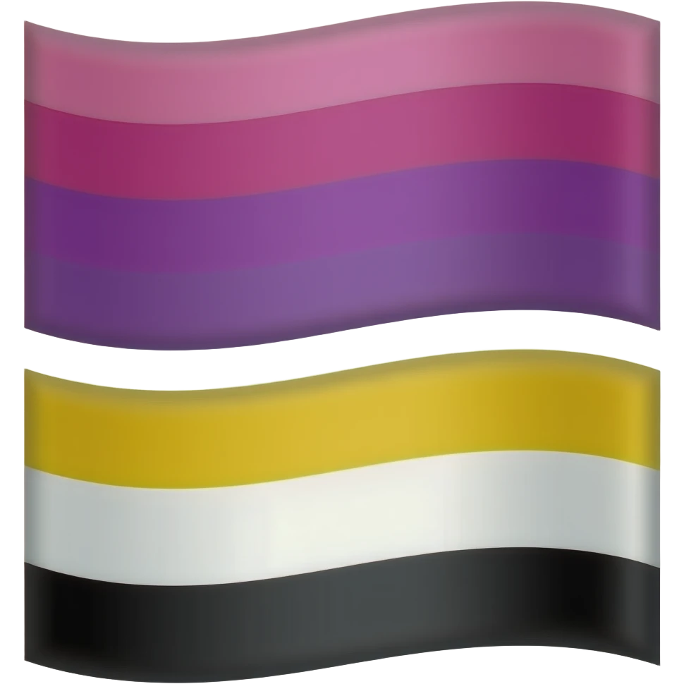 Bisexual flag and nonbinary flag emoji