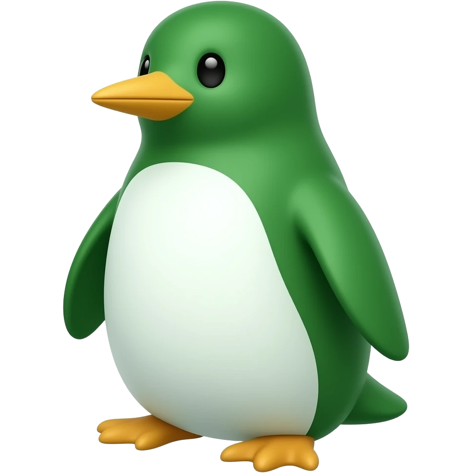 zielony pingwin emoji