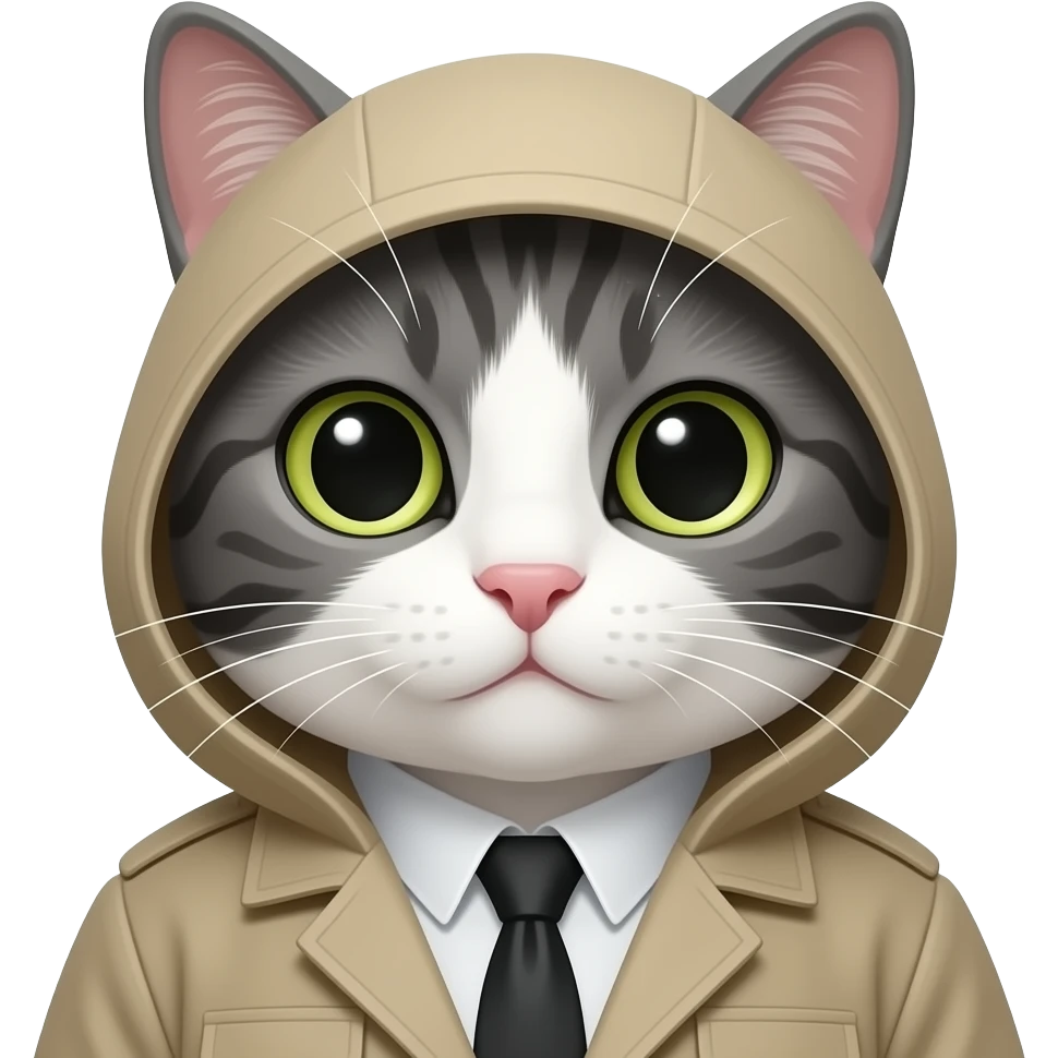 cat portrait with an outfit emoji