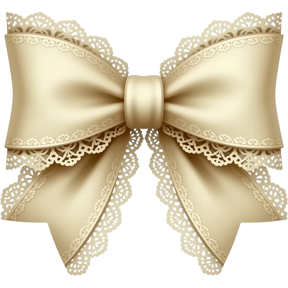 vintage rococo beige bow with lace and frills emoji