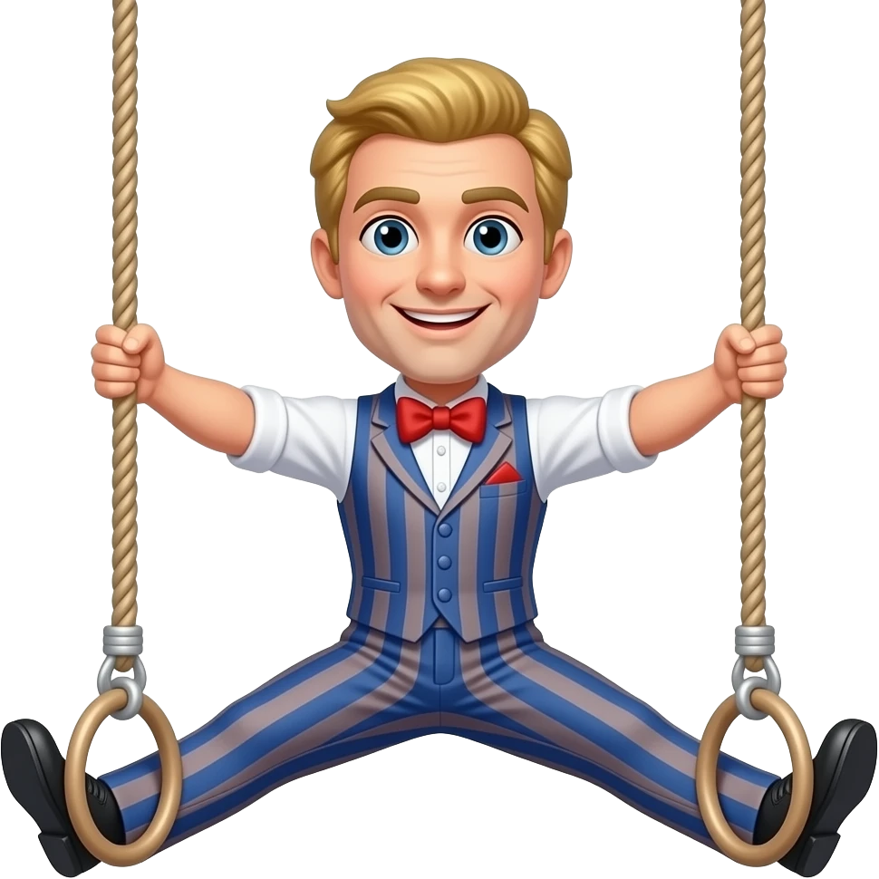 circus guy on Hanging trapeze emoji