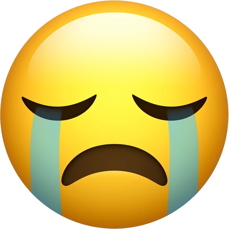 yellow cry emoji with closed eyes emoji