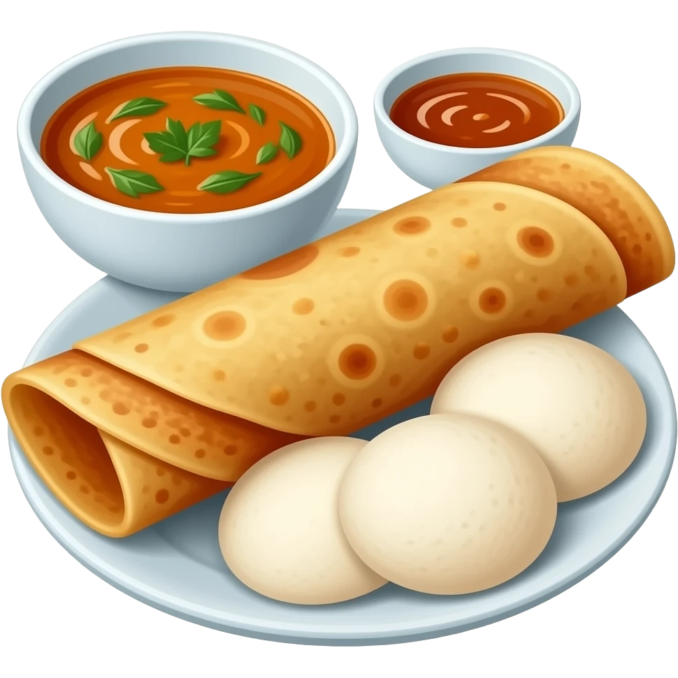 Dosa idli with sambar chutney emoji