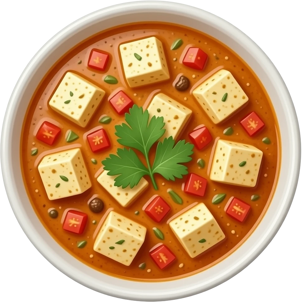 Paneer gravy served in a bowl emoji