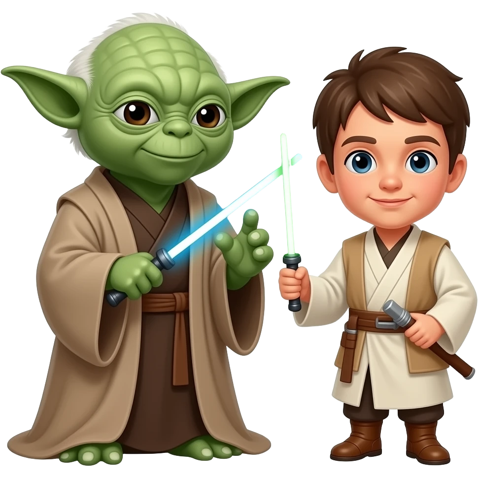 GRAND MASTER YODA TRAINING YOUNG PADAWAN LEARNER anakin skywalker emoji