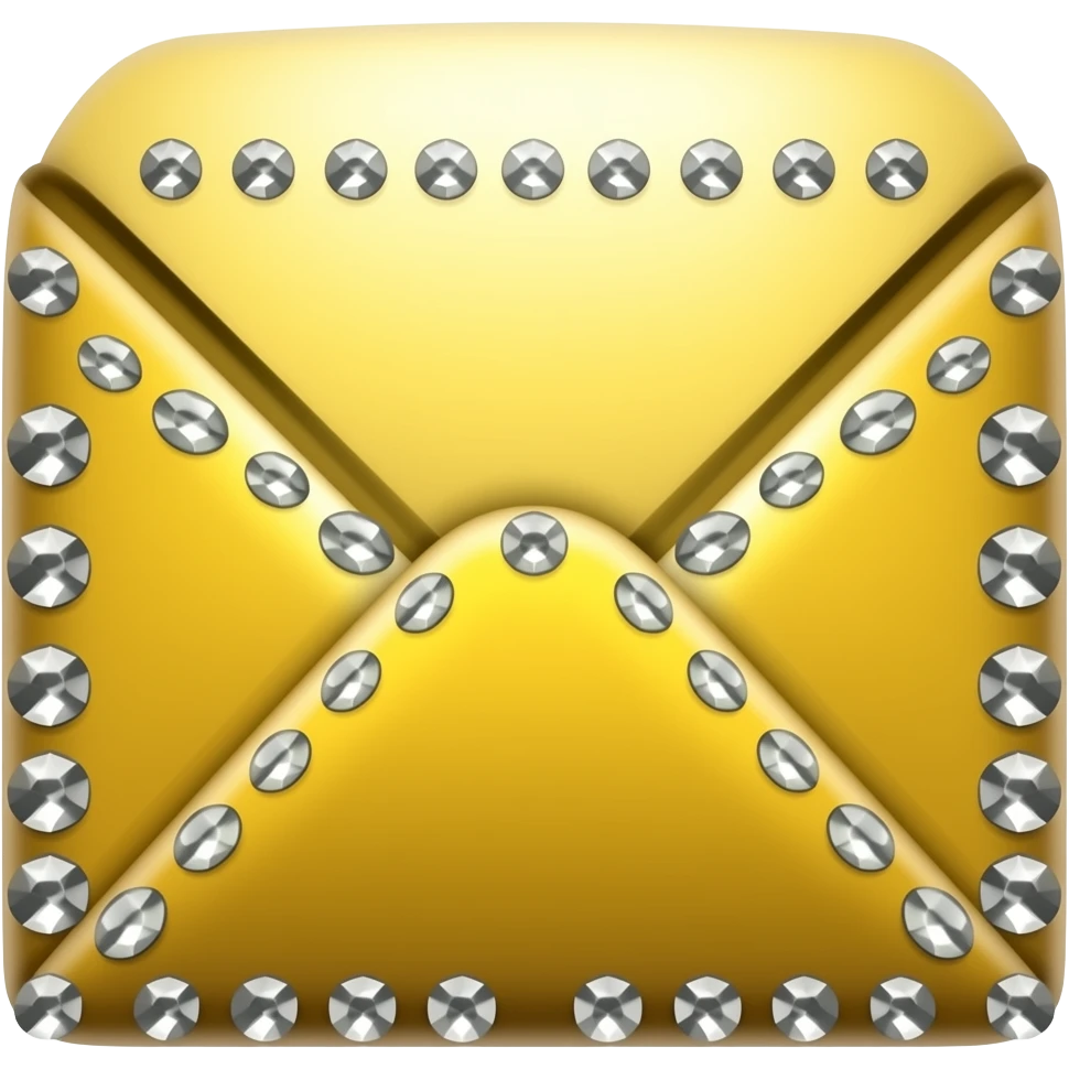 Золотой конверт в стразах emoji