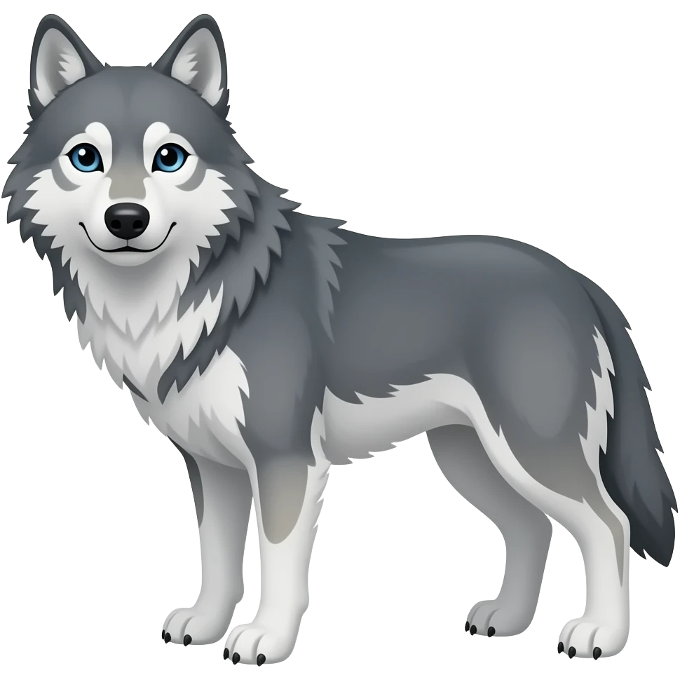 lobo de cuerpo entero de pie emoji