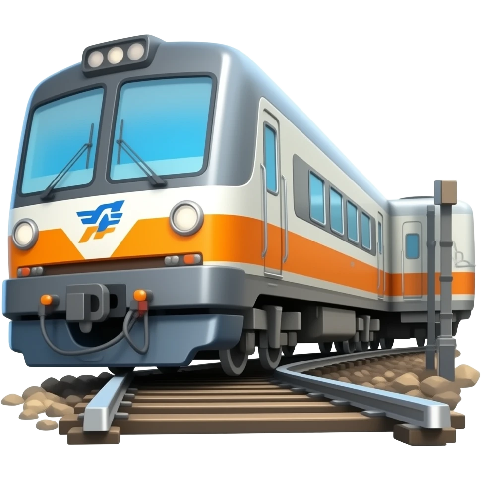 A train derailment emoji