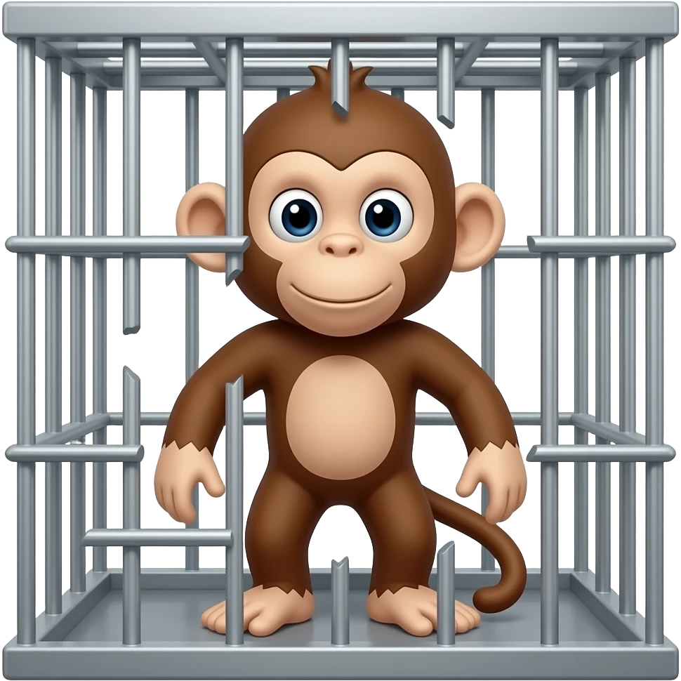 super monkey with half broken cage emoji