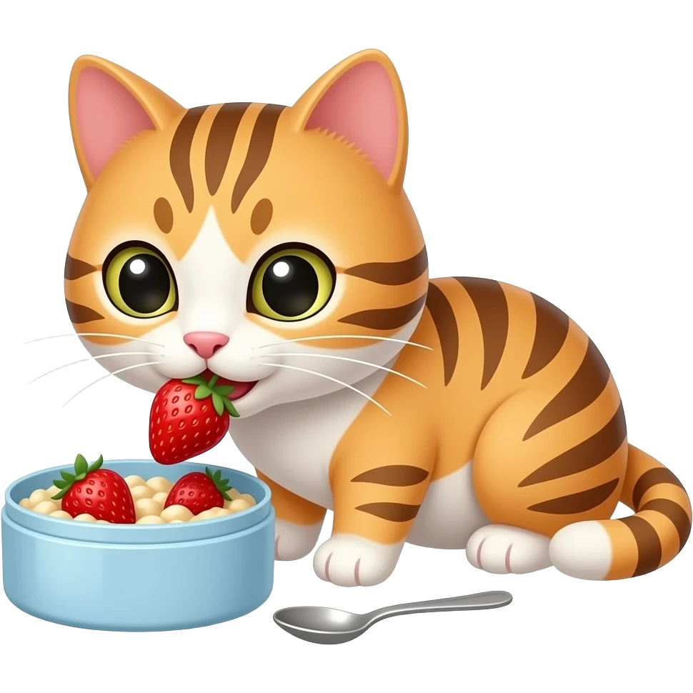 🐱🍓 🍱🥄 breakfast time let's eat in emoji