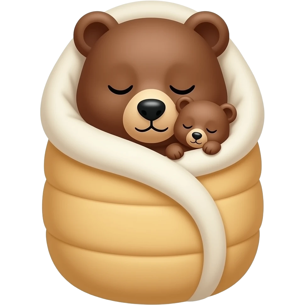 Bear and cub in sleeping bag emoji