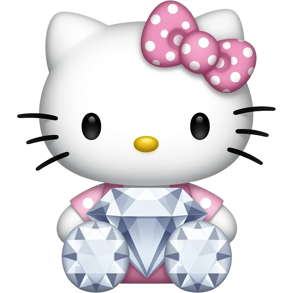 hello kitty with  diamonds emoji