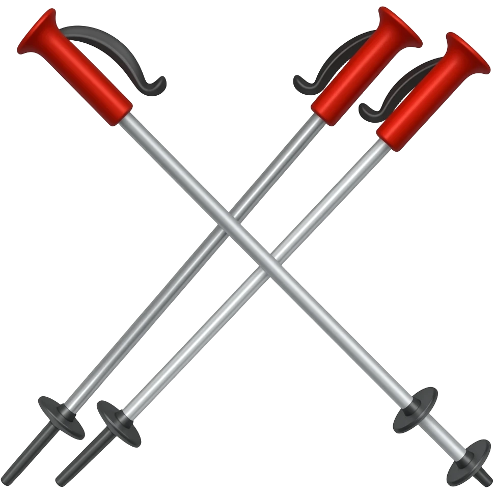 cartoon style,  adjustable ski poles emoji