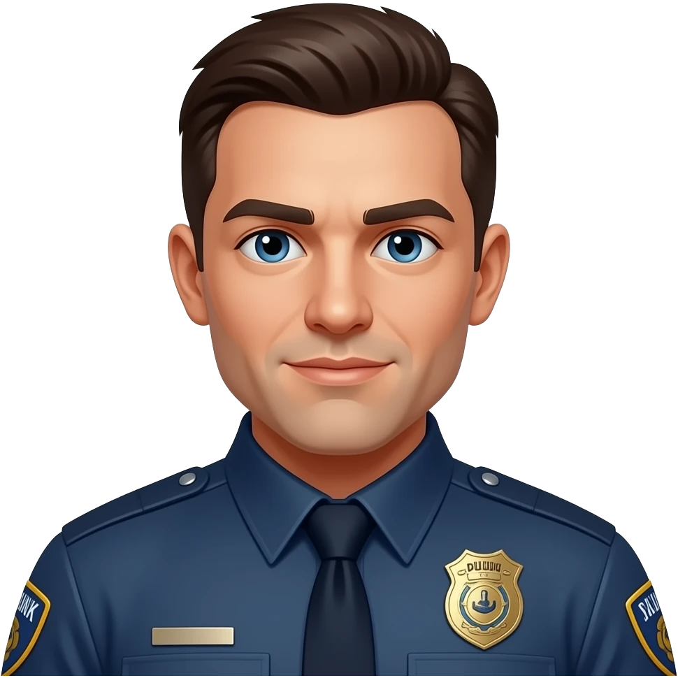 Futuristic Male Cop closeup emoji