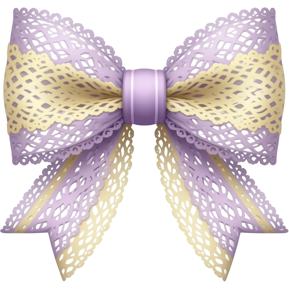 light purple and ligth yellow bow lace coquette bow emoji