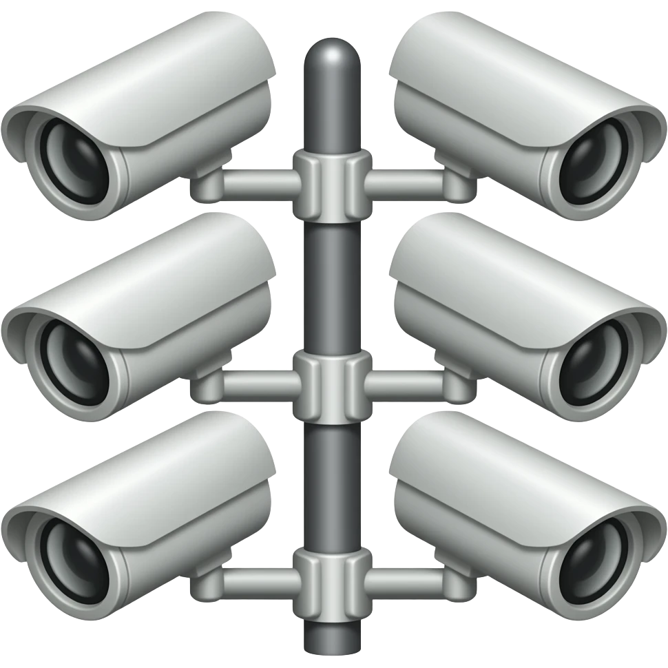 Five CCTV cameras on a pole emoji