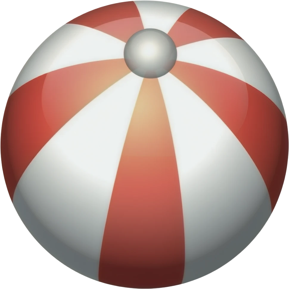 circus ball red and white colors emoji