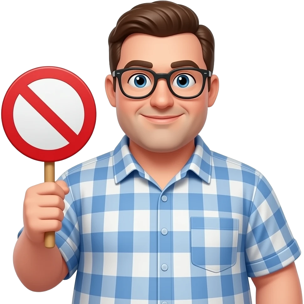 Hombre gordo 🚫 con  eso emoji