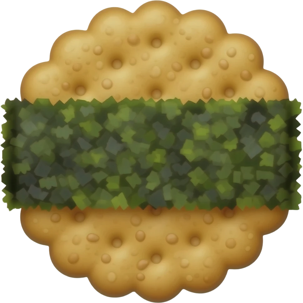 round Traditional Japanese Senbei with nori wrapper emoji