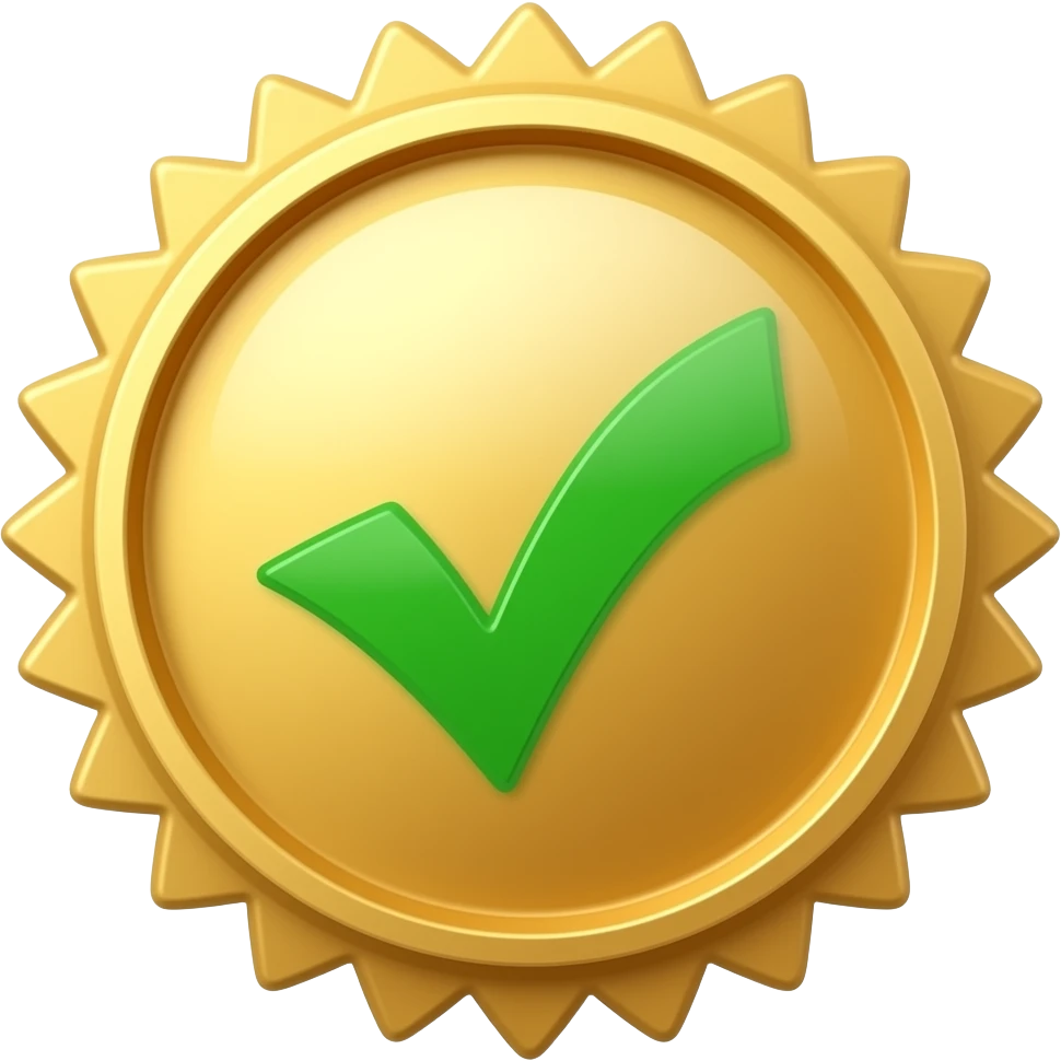 Verificado de oro brillante emoji