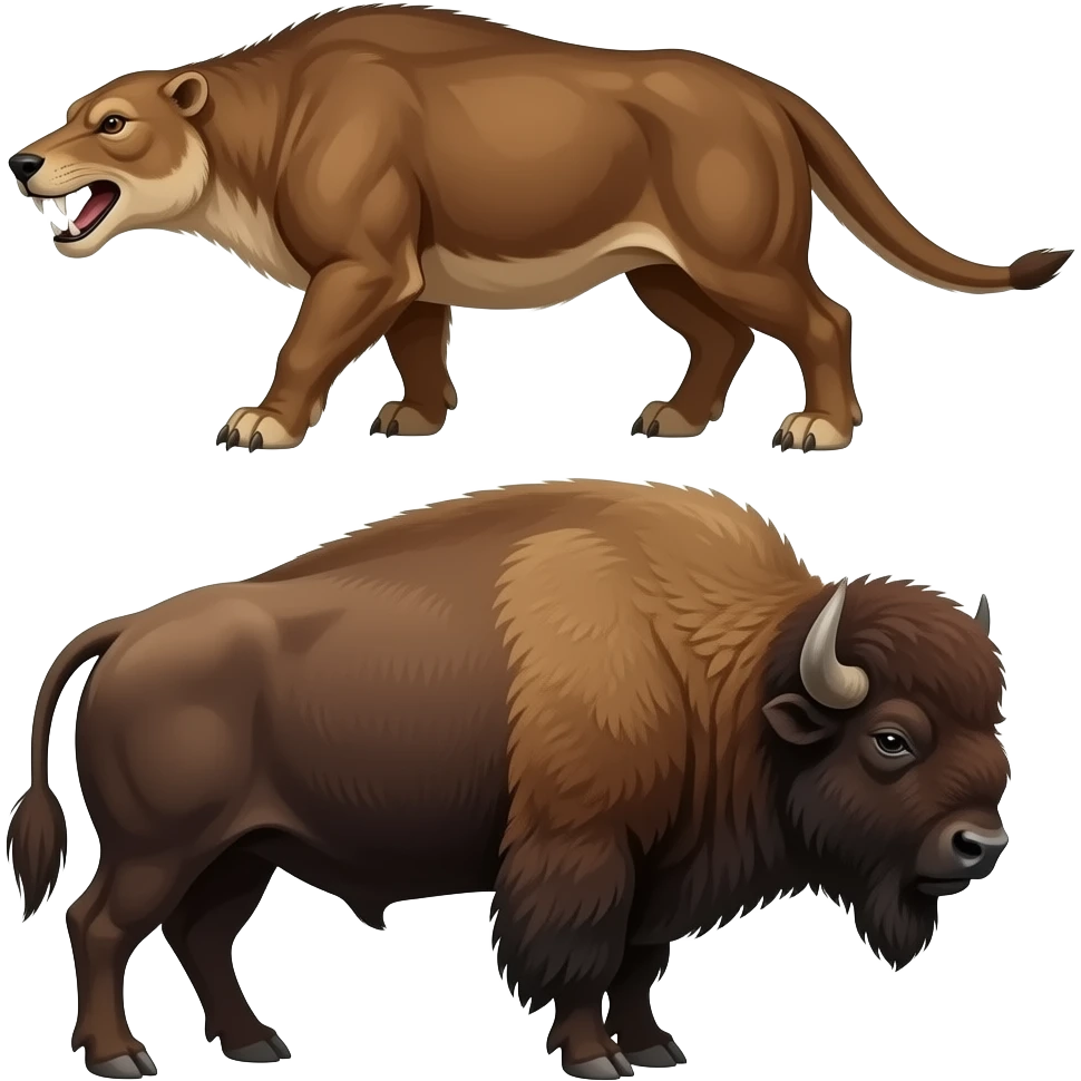 Smilodon vs bison emoji