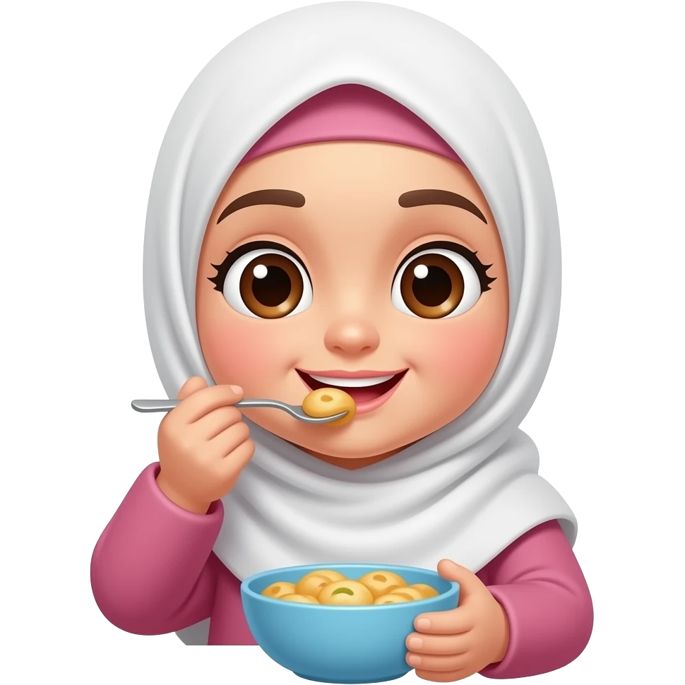 muslim cewe makan emoji