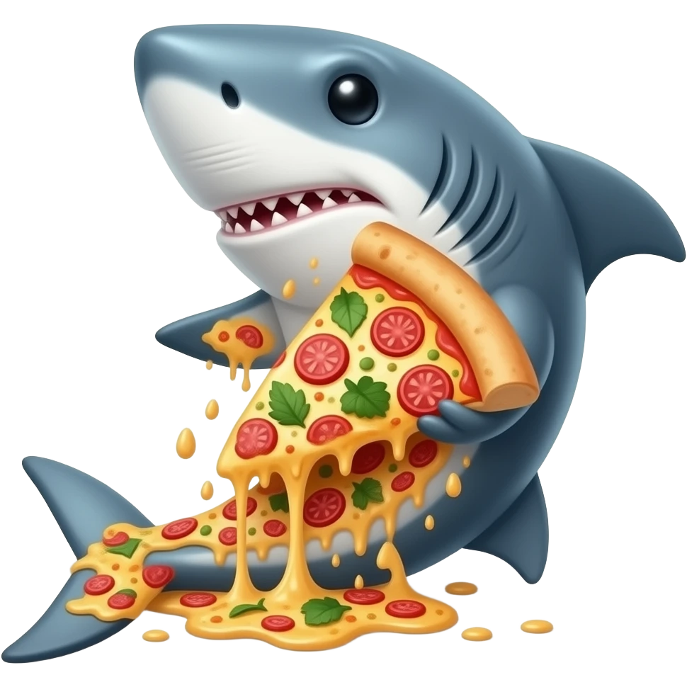 shark making pizza emoji