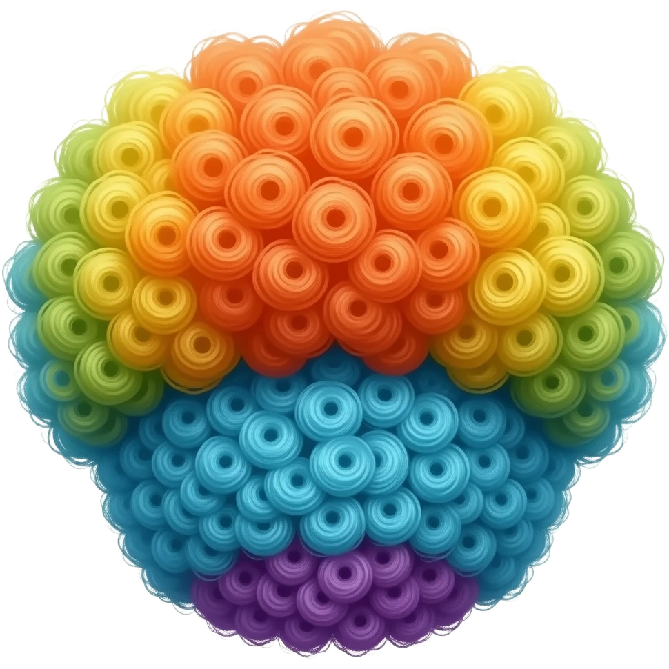 一定五颜六色的爆炸头假发 从空中下落 （没有任何人脸） emoji
