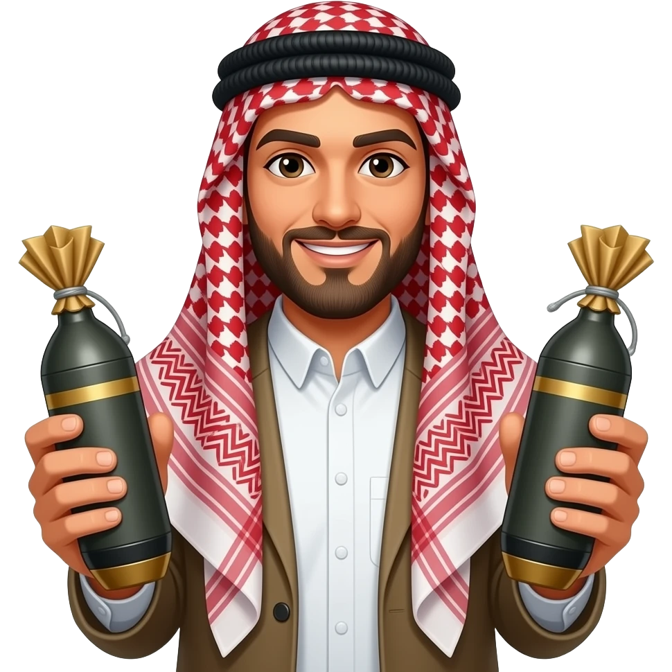 arabe con bombas en manos emoji