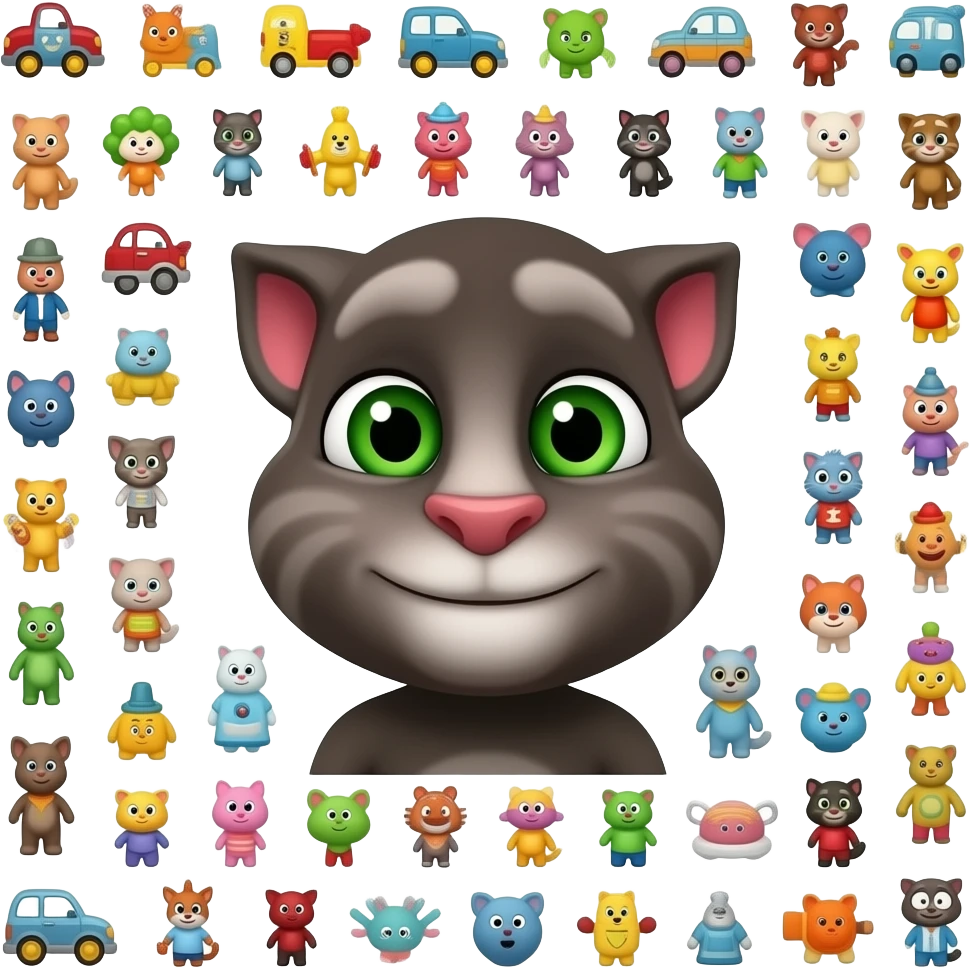 Talking Tom 100 little play shit emoji
