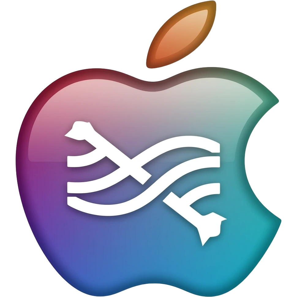 APPLE LOGO WITH SIRI AND ALEXA COLOR emoji