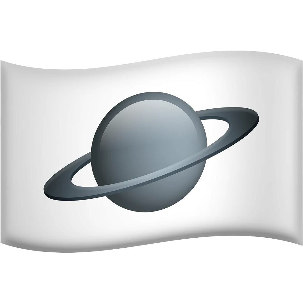 White flag with oval orbit emoji