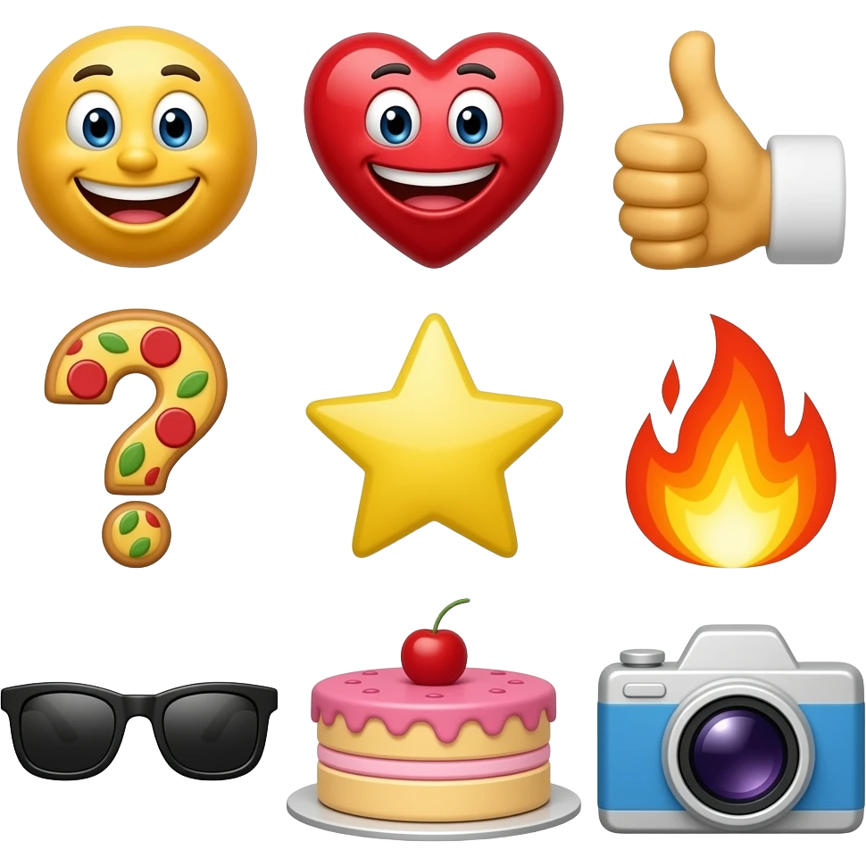 Make me a photo of different emojis make them apple styled but emojis Apple hasn’t made emoji