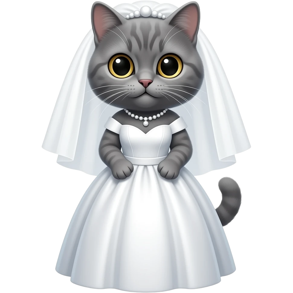 grey cat bride emoji