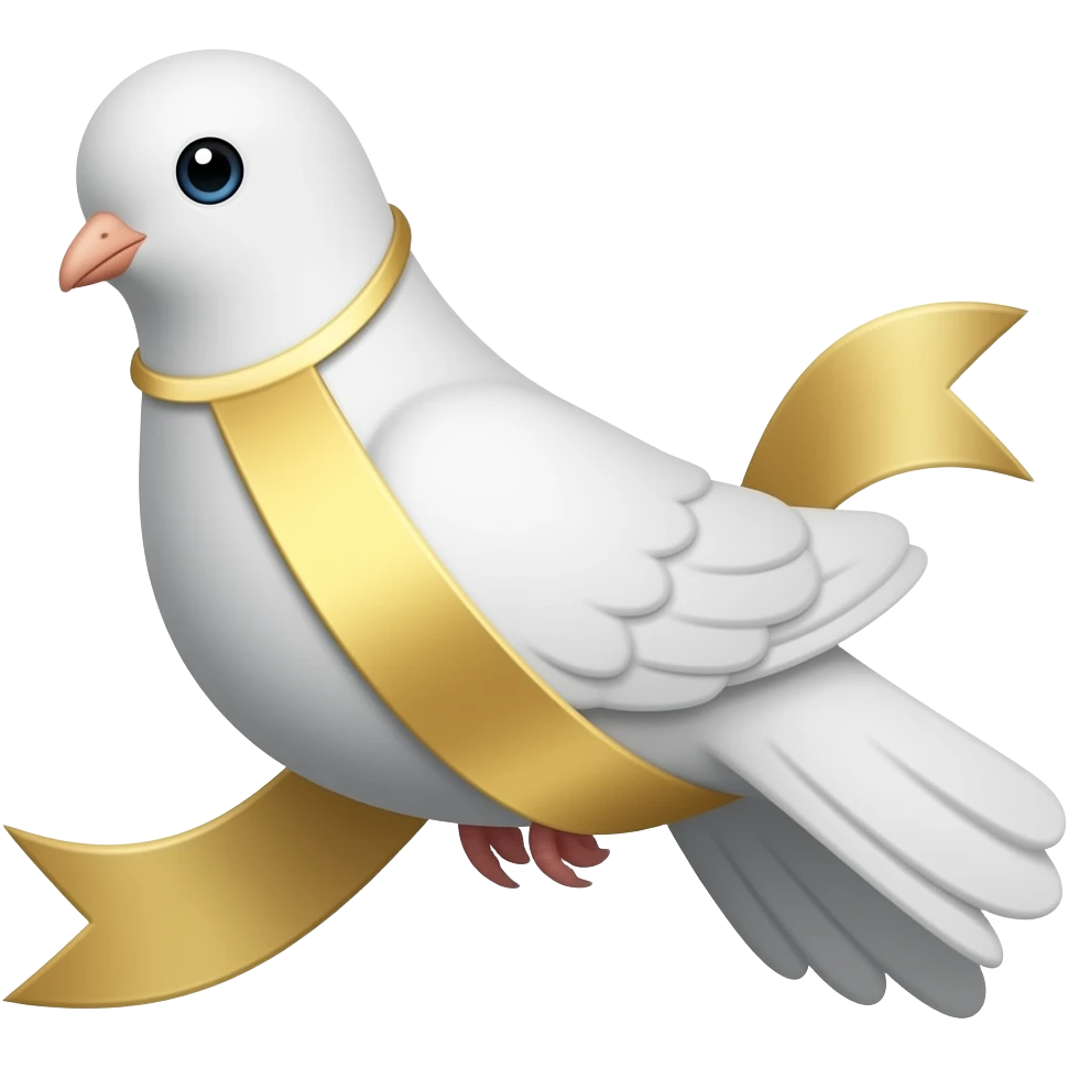 dove with gold ribbon emoji