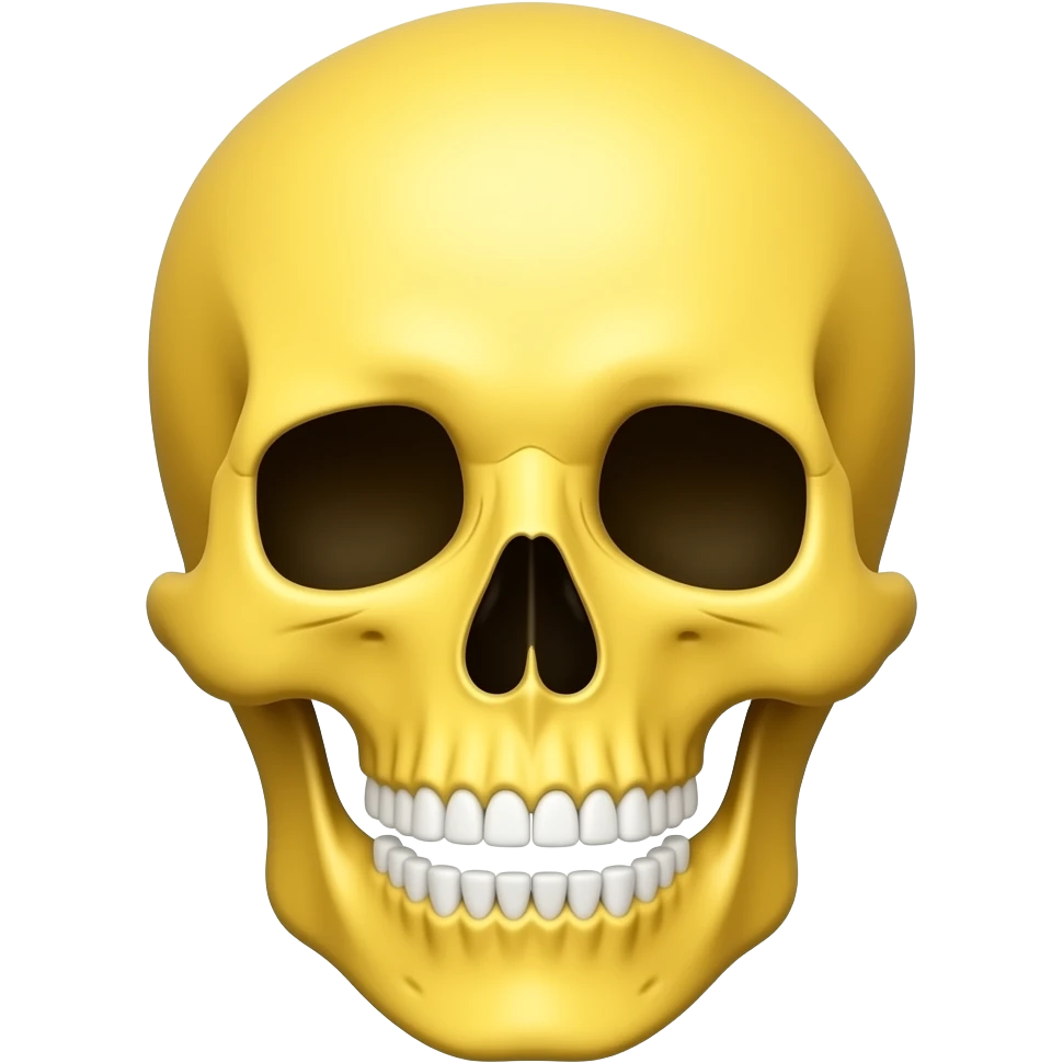 yellow skull no teeth emoji