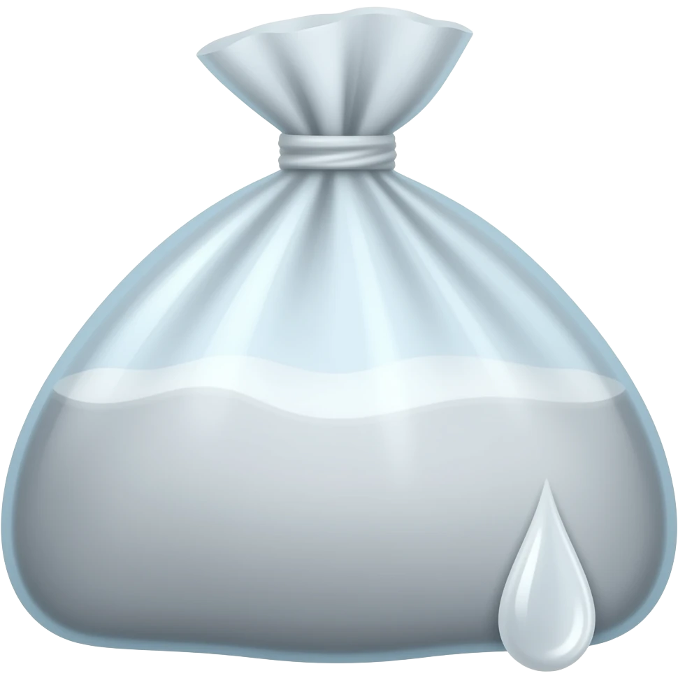 upside down bag with white fluids and drip dren emoji