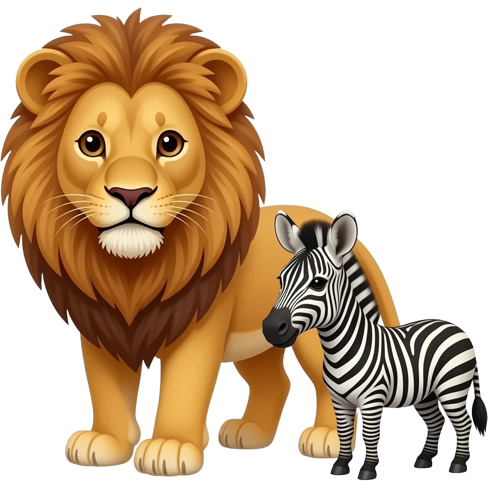 1 Little Lion 2 little zebra emoji