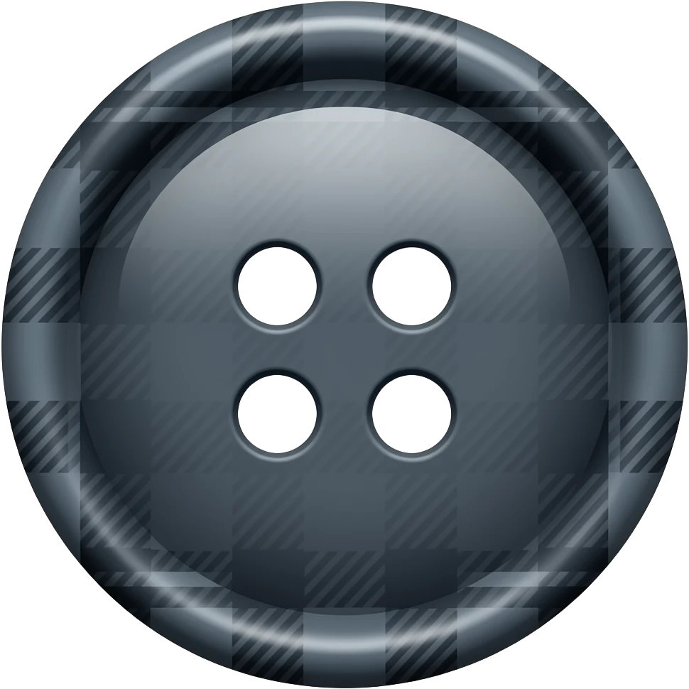 Dark colored plaid four holed button emoji