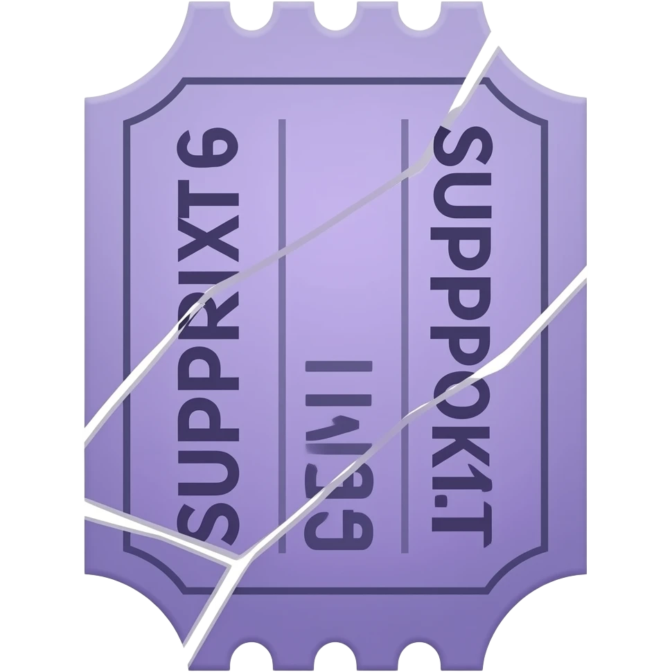 tech support ticket purple broken emoji