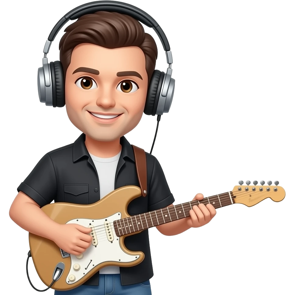 Guitarists with Headphones, 1 person emoji