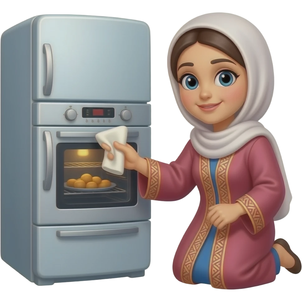 Moroccan women cleaning Oven Fridge emoji