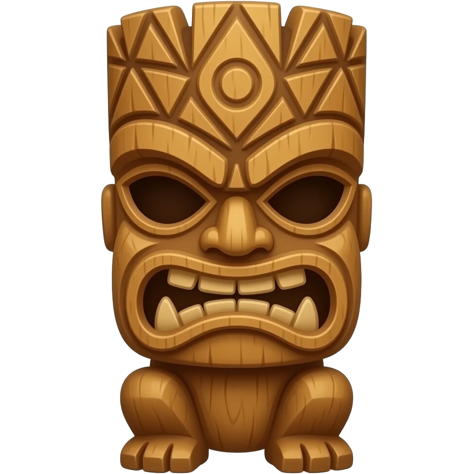 tiki wood statue emoji