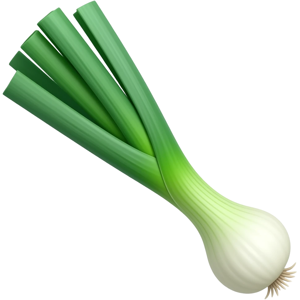 green onion.  iPhone emoji style. no cute and simple. only 1stalk of green onion emoji