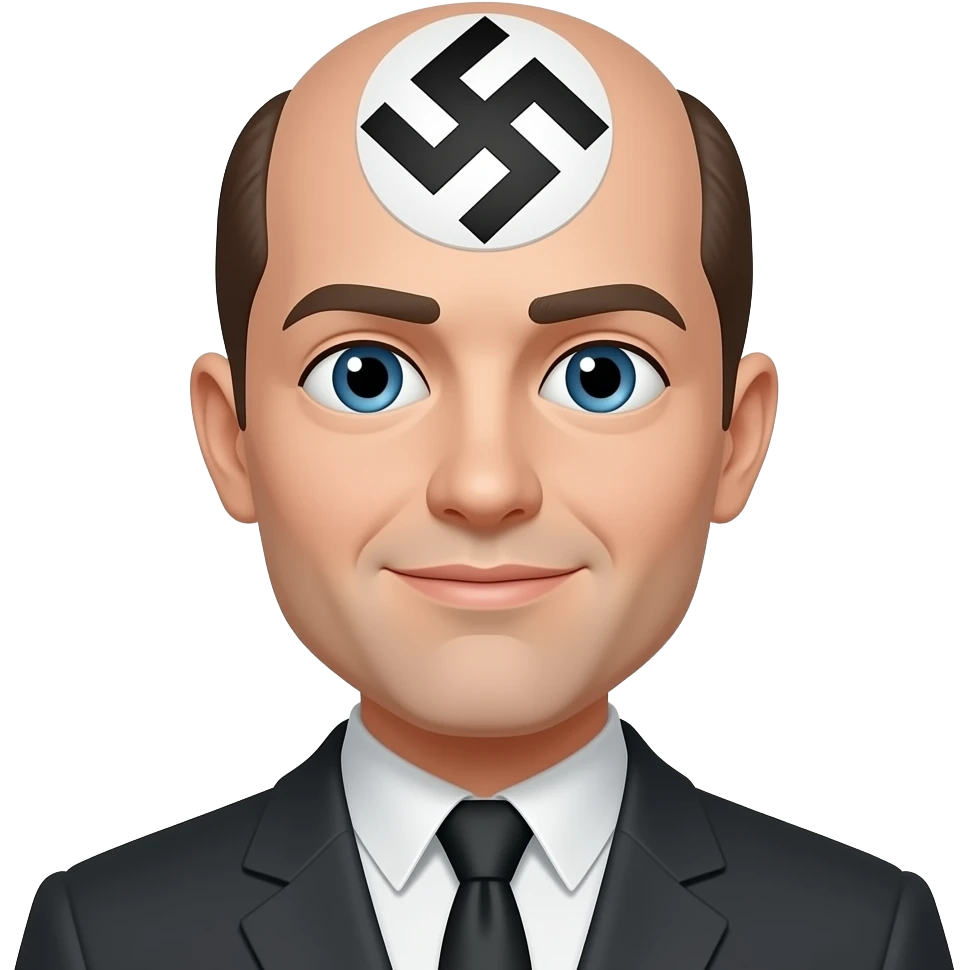 Put a nazi symbol on his head emoji