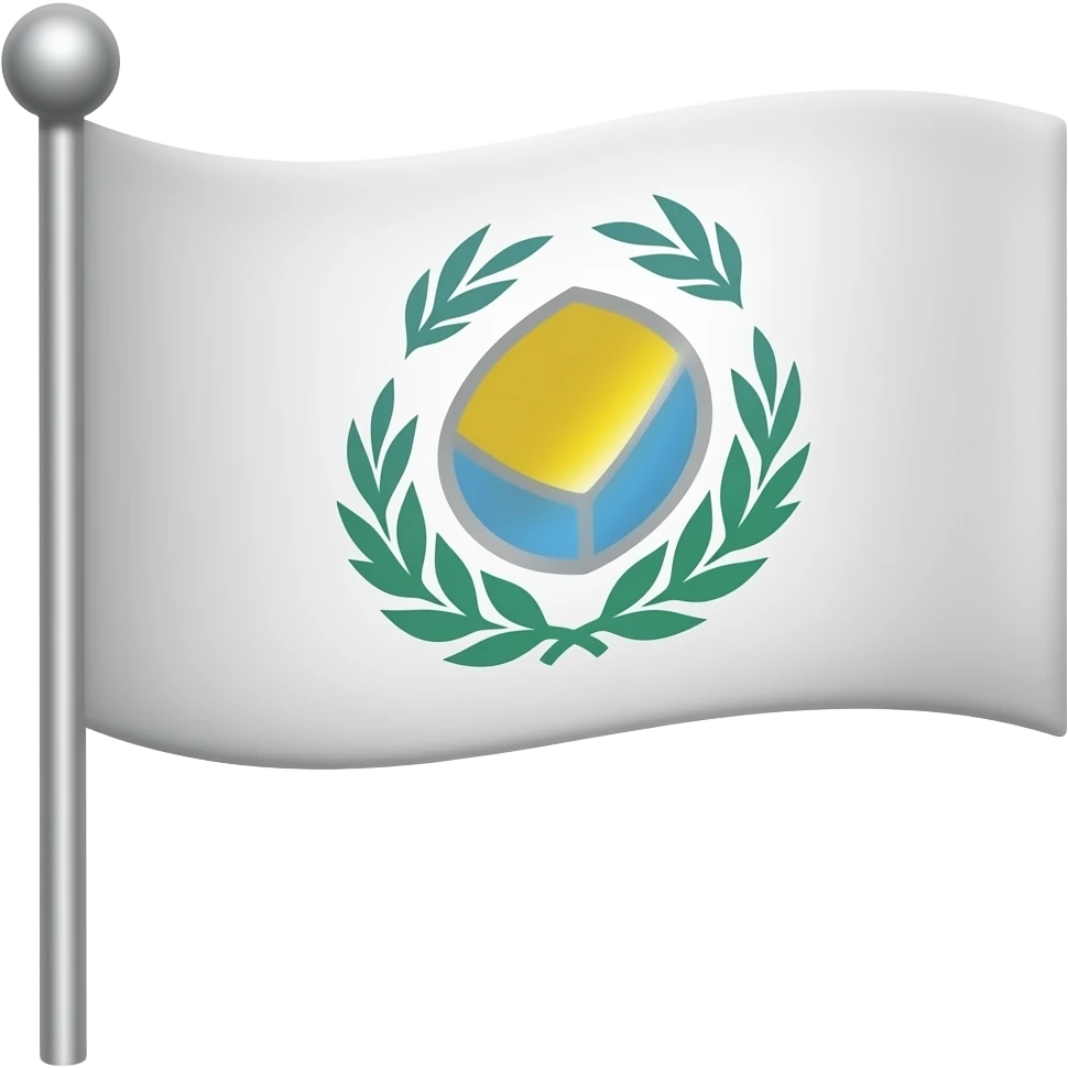 White flag with cuboid on it emoji