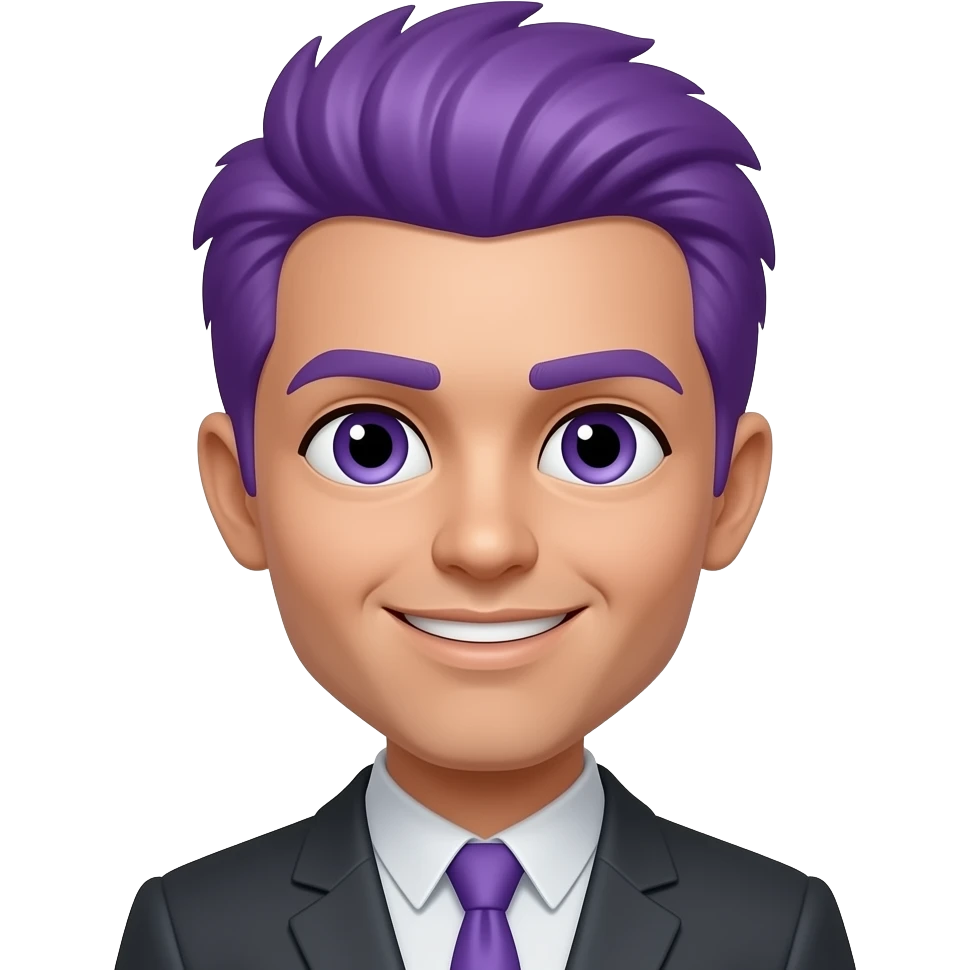 White Humna Tahir with purple hairs emoji