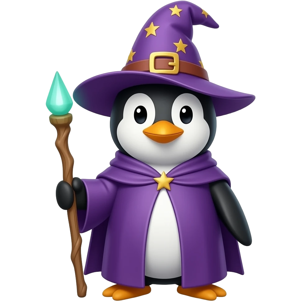 Penguin Wizard emoji